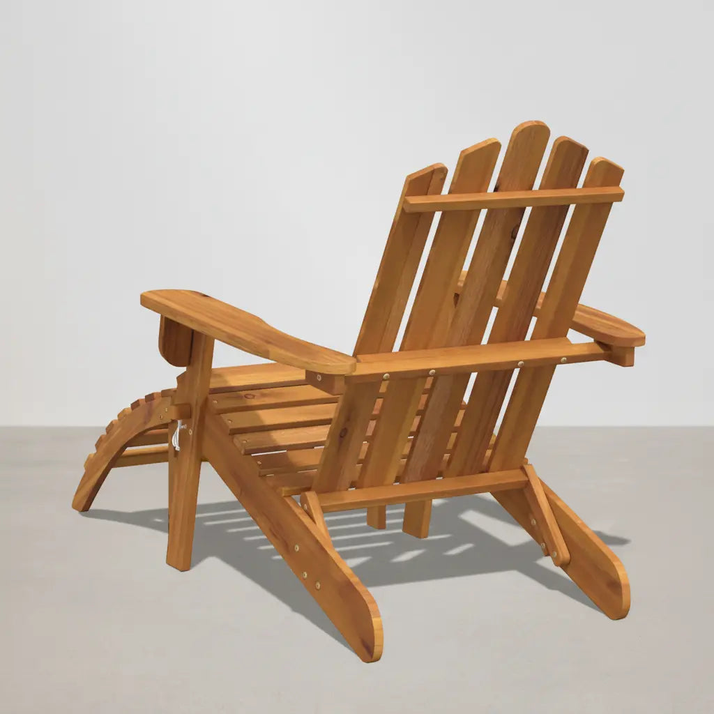 Chaise de jardin Adirondack pliable et repose-pieds en Bois d'acacia marron - Club Adirondack photo 5
