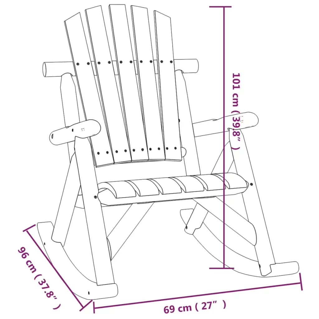 Chaise de jardin style Adirondack en bois massif d'épicéa beige - Photo 6