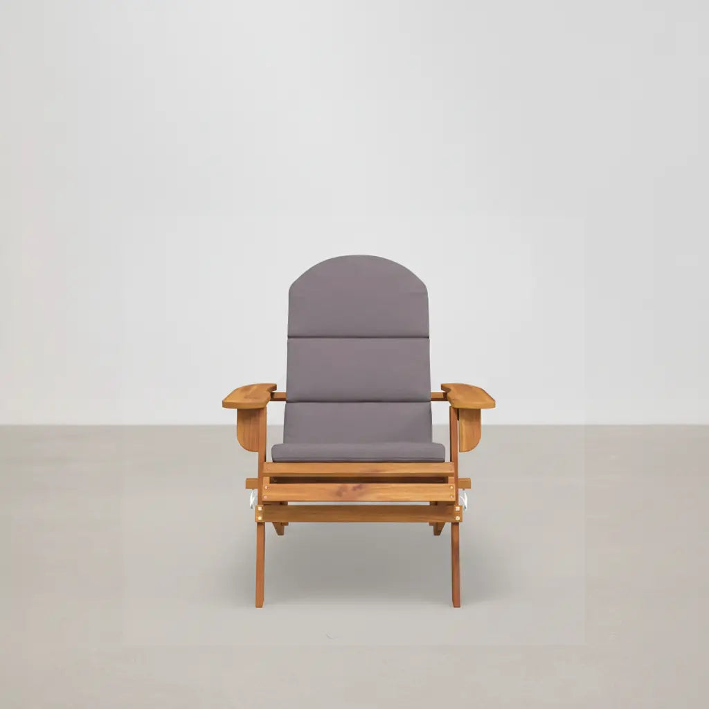 Chaise de jardin pliable Adirondack + coussins gris en bois d'acacia - Club Adirondack photo 2