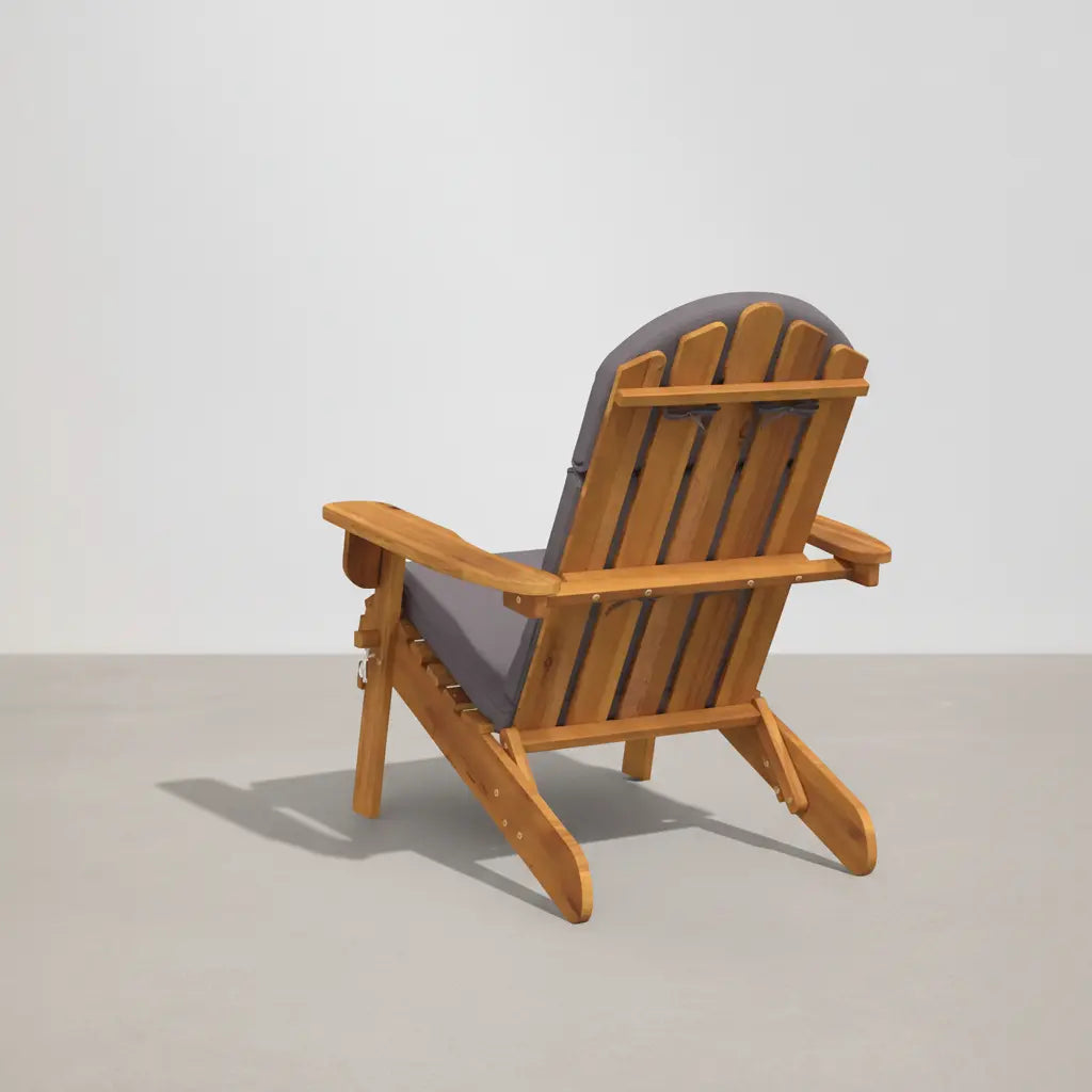 Chaise de jardin pliable Adirondack + coussins gris en bois d'acacia - Club Adirondack photo 3