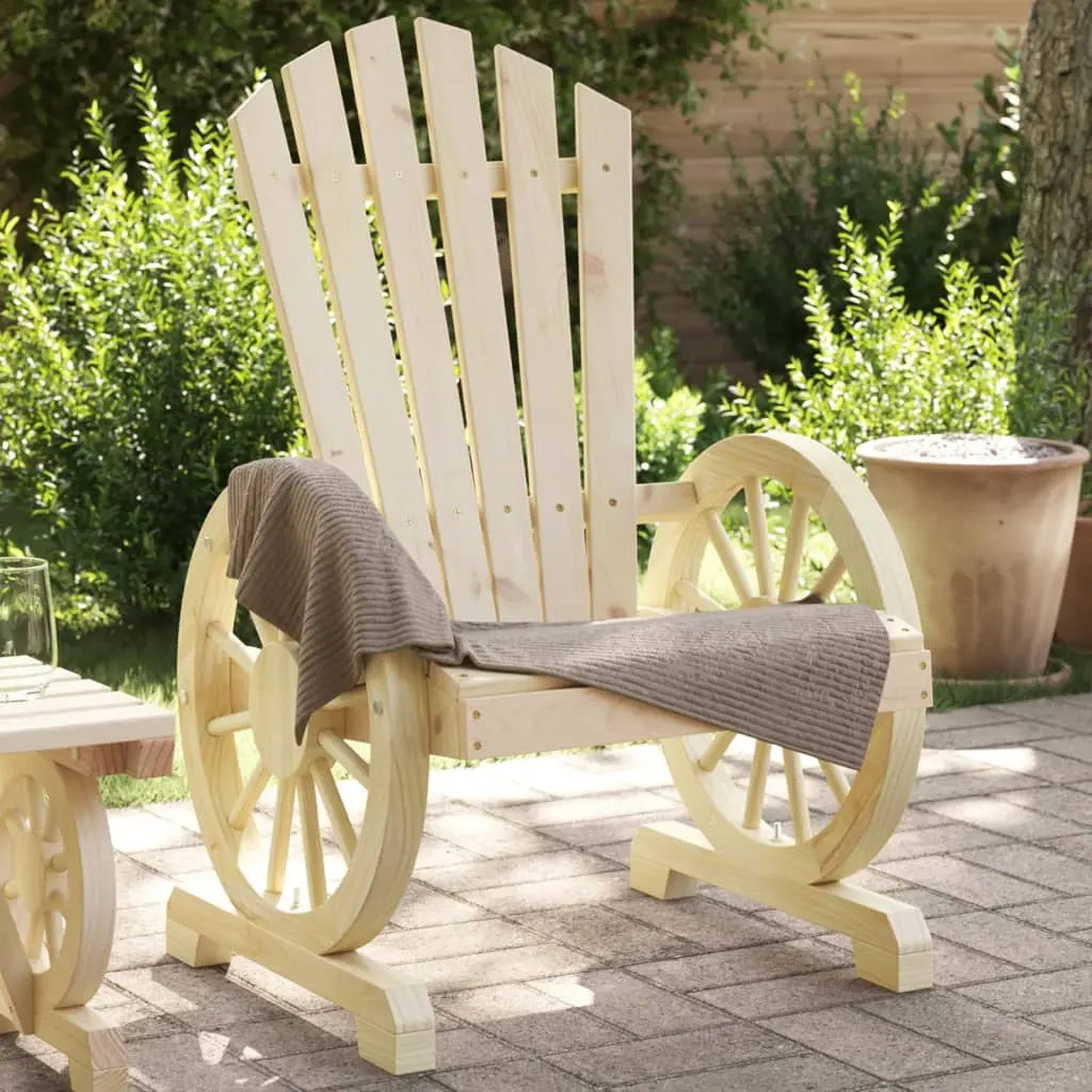 Chaise de jardin style Adirondack en bois de sapin beige - Photo 1