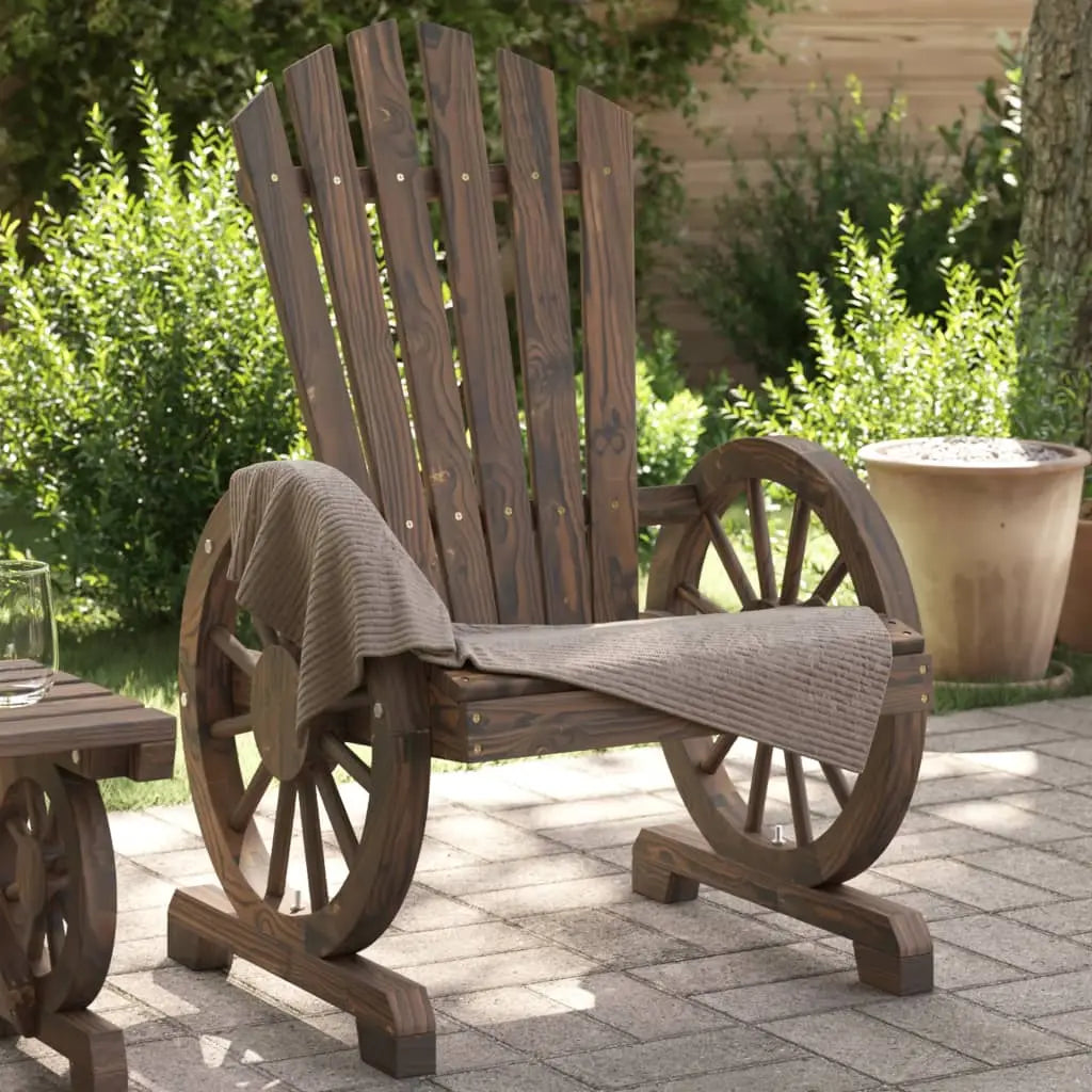 Chaise de jardin style Adirondack en bois de sapin marron - Photo 1