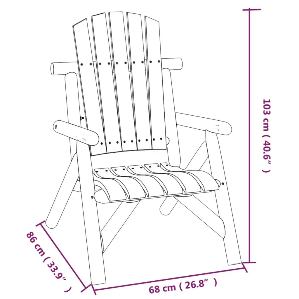 Chaise de jardin style Adirondack en bois massif d'épicéa marron - Photo 6