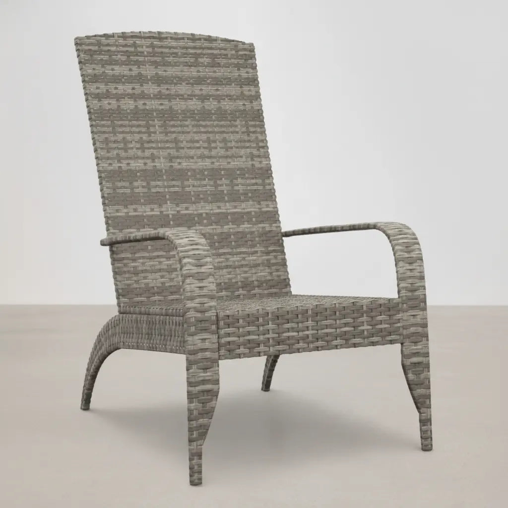 Chaise de jardin style Adirondack en polyrotin Gris - Club Adirondack photo 1