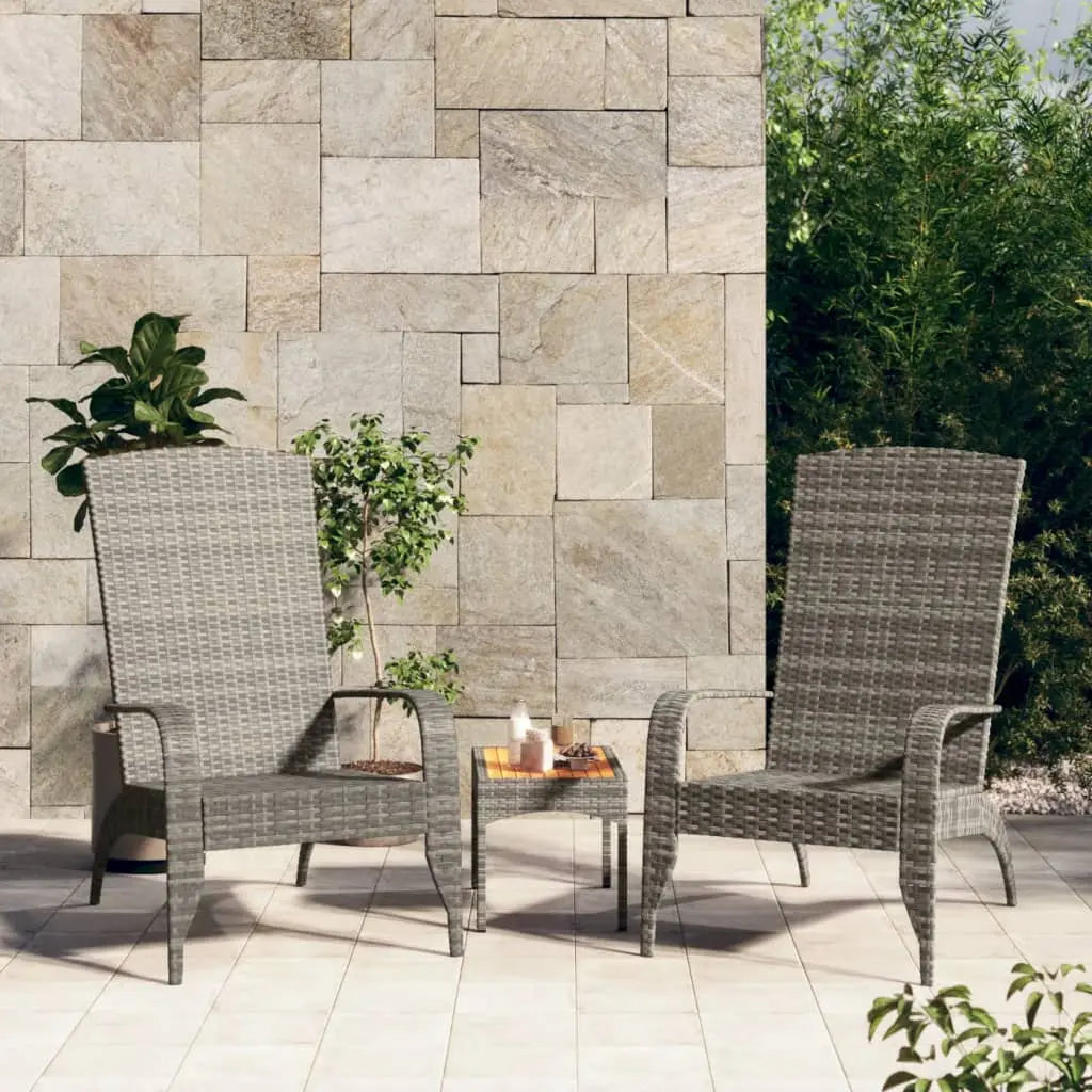 Chaise de jardin style Adirondack en polyrotin Gris - Club Adirondack photo 2