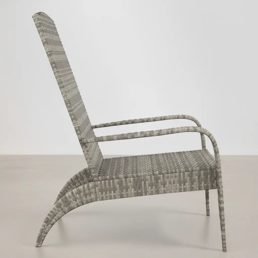 Chaise de jardin style Adirondack en polyrotin Gris - Club Adirondack photo 3