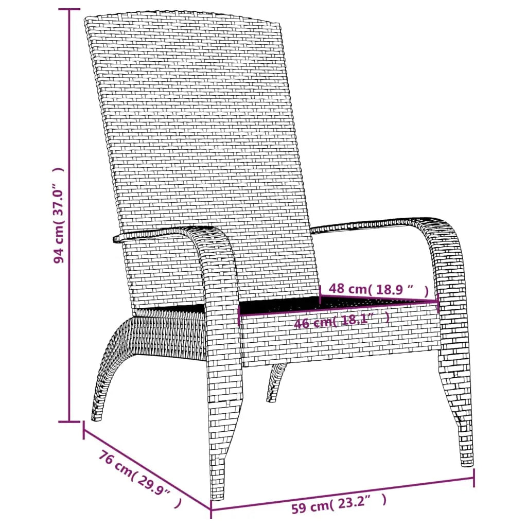 Chaise de jardin style Adirondack en polyrotin Gris - Club Adirondack photo 7