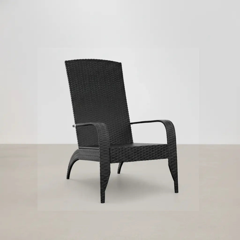 Chaise de jardin style Adirondack en polyrotin Noir - Club Adirondack photo 1
