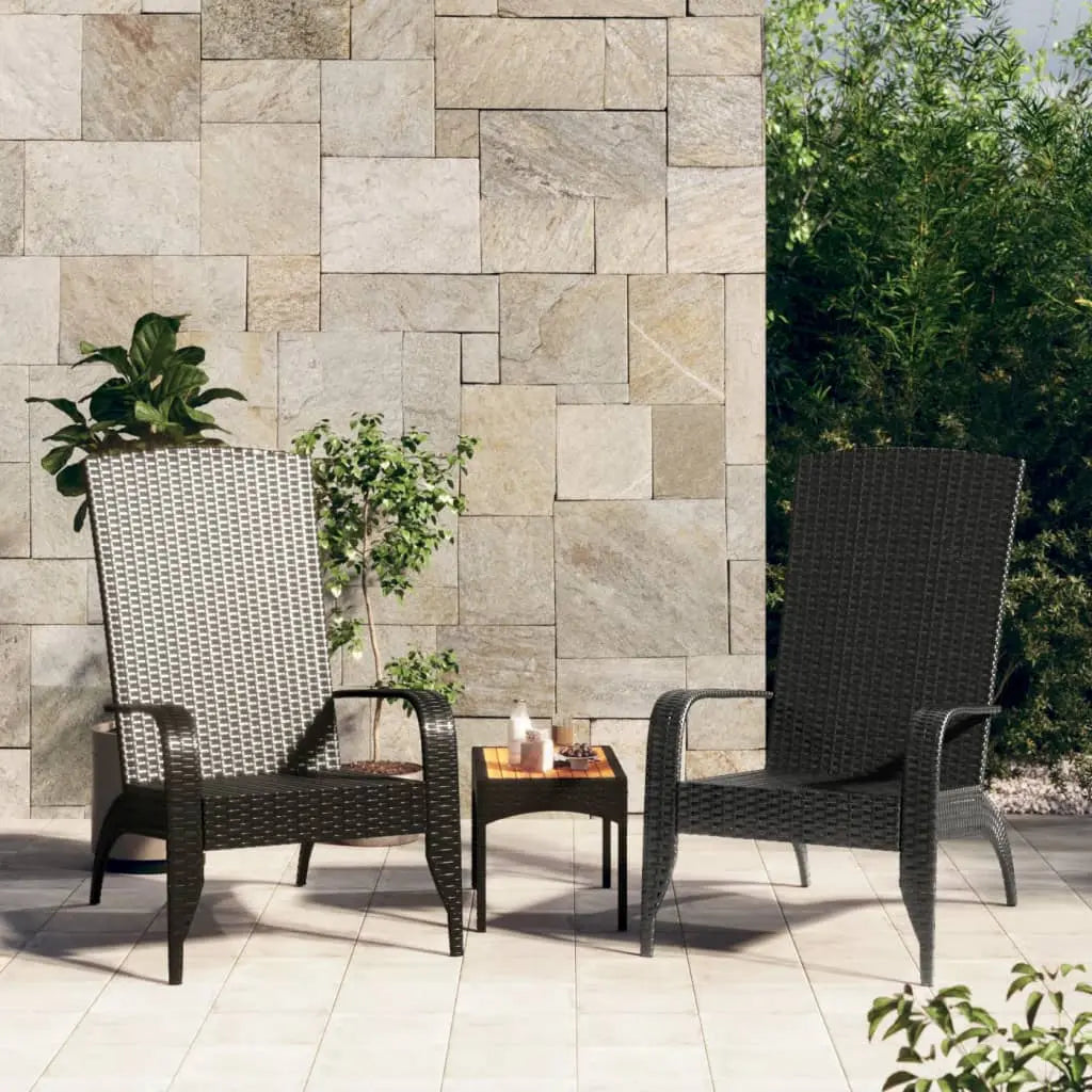 Chaise de jardin style Adirondack en polyrotin Noir - Club Adirondack photo 2