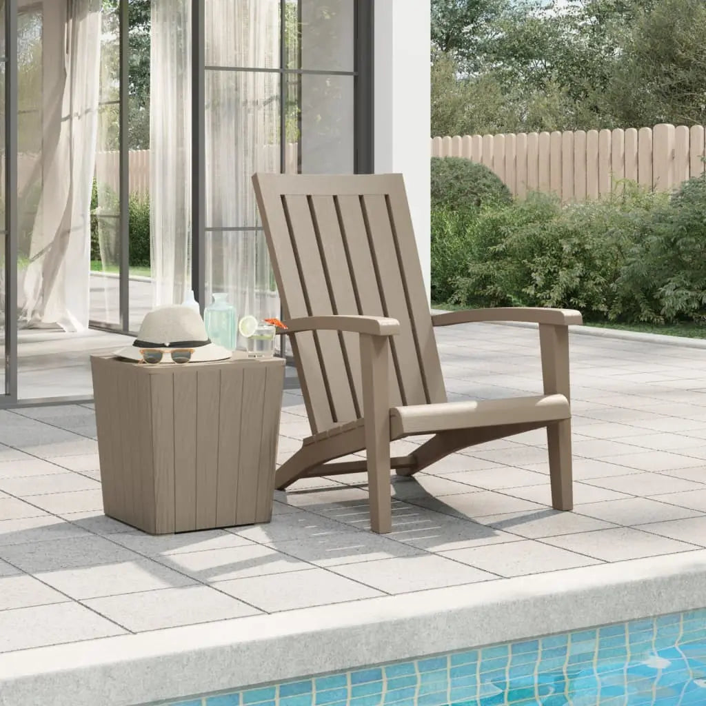Chaise de jardin style Adirondack marron clair en plastique polypropène - Photo 1