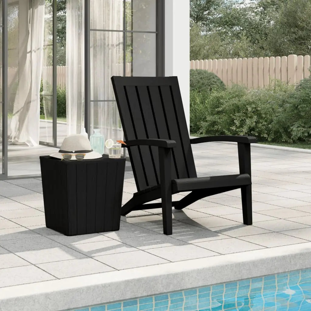 Chaise de jardin style Adirondack noir en plastique polypropène - Photo 1
