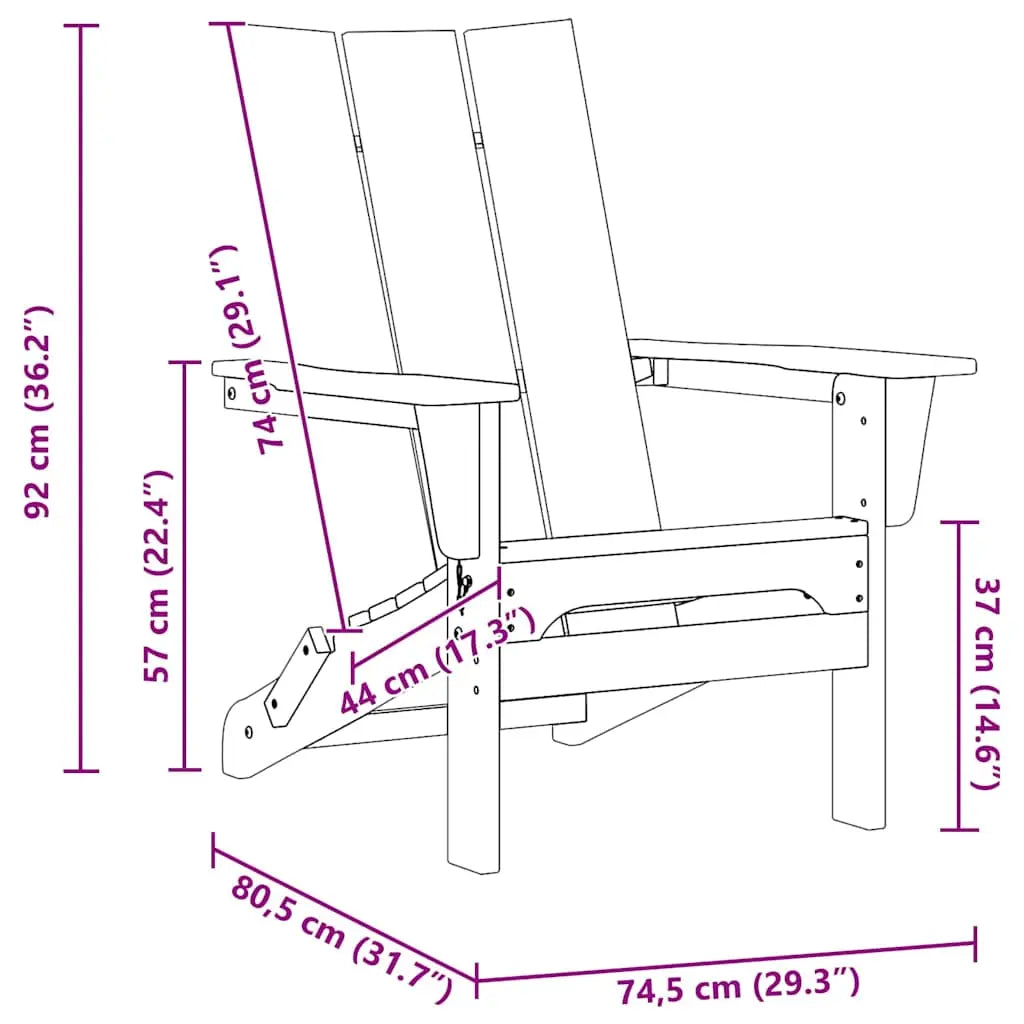 Chaise de jardin style Adirondack pliable en résine gris - Photo 11