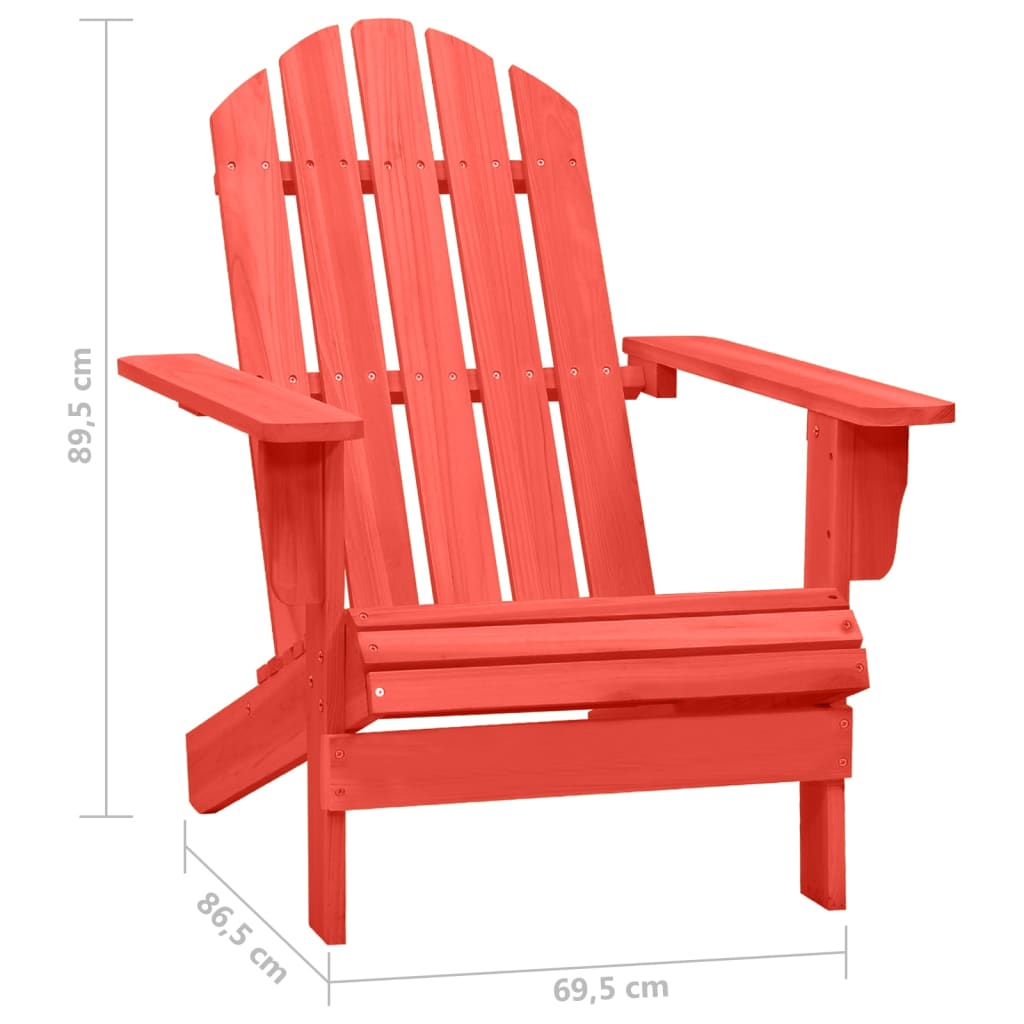 Chaise de jardin Adirondack en bois de sapin Rouge photo 7