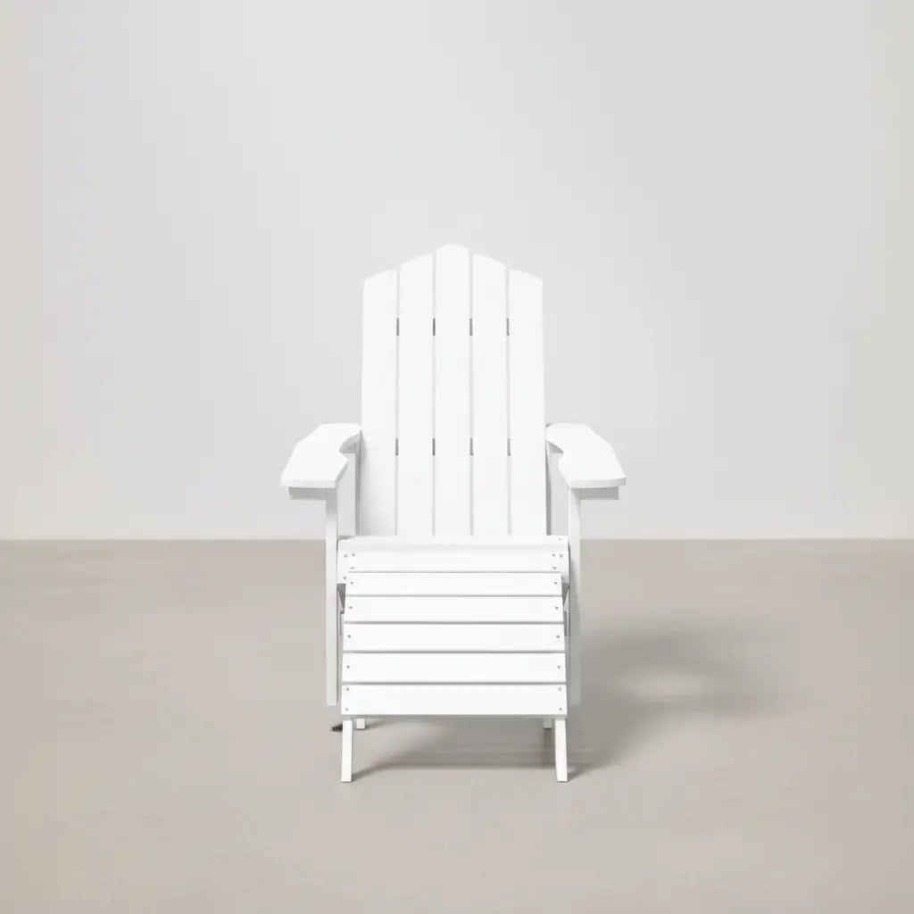 Ensemble de jardin : 2 fauteuils Adirondack + 2 repose-pieds + table basse en résine Blanc - Club Adirondack photo 4