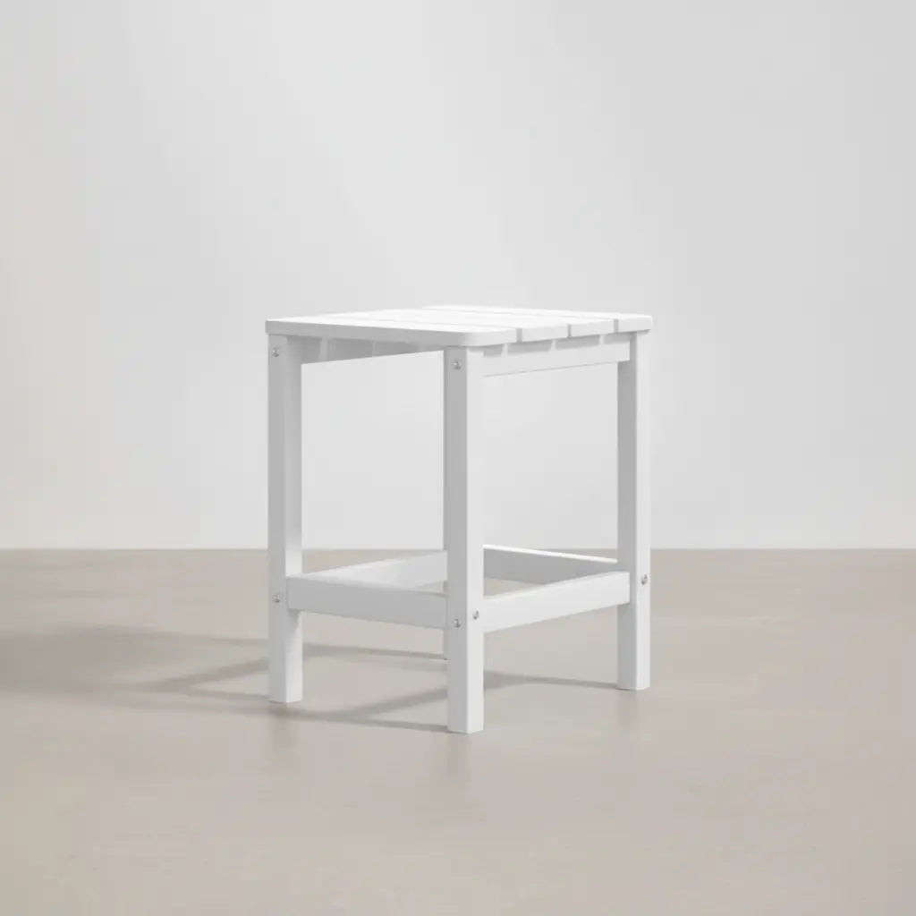 Ensemble de jardin : 2 fauteuils Adirondack + 2 repose-pieds + table basse en résine Blanc - Club Adirondack photo 6