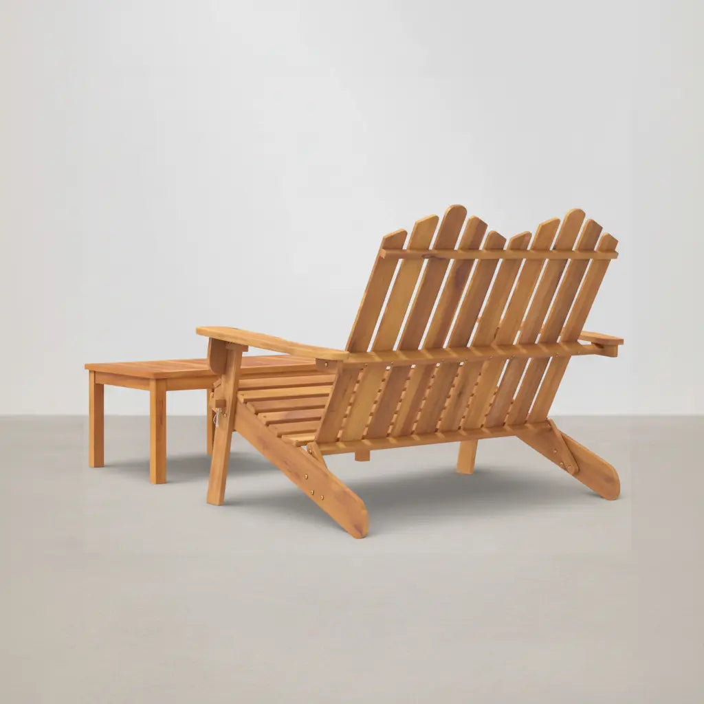 Ensemble de jardin : banc 2 places style Adirondack + table basse en bois d'acacia marron vidaXL