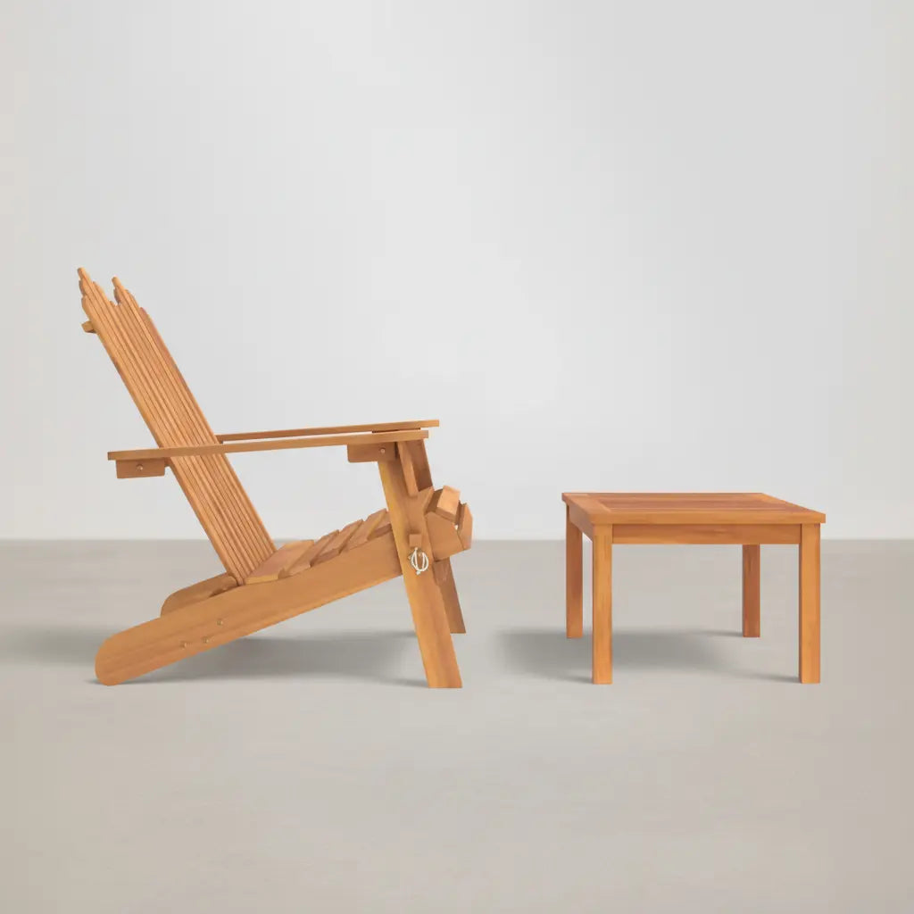 Ensemble de jardin : banc 2 places style Adirondack + table basse en bois d'acacia marron vidaXL