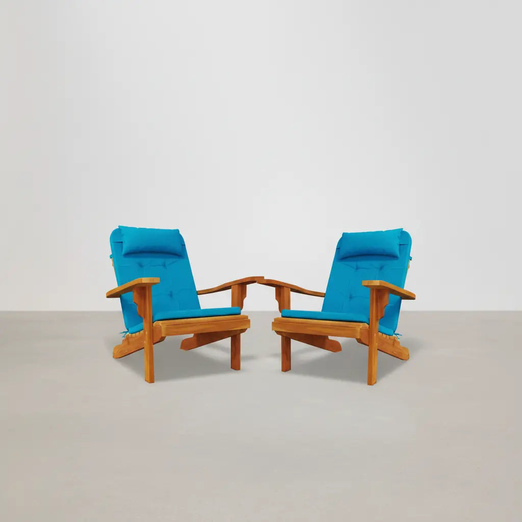 Lot de 2 coussins de chaise Adirondack en Tissu Oxford Bleu - Club Adirondack photo 1