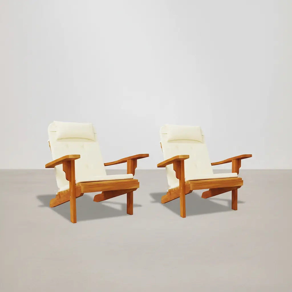 Lot de 2 coussins de chaise Adirondack en Tissu Oxford Crème vidaXL