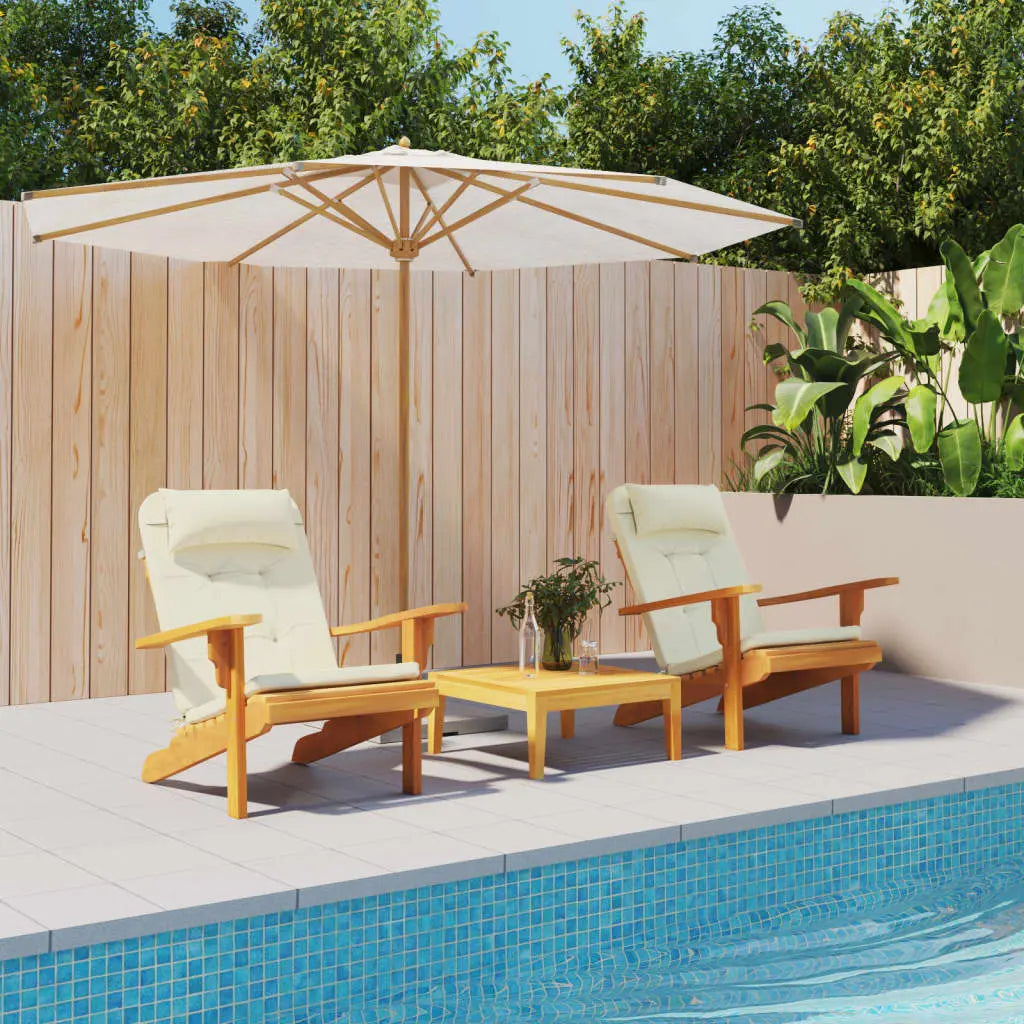 Lot de 2 coussins de chaise Adirondack en Tissu Oxford Crème - Photo 1