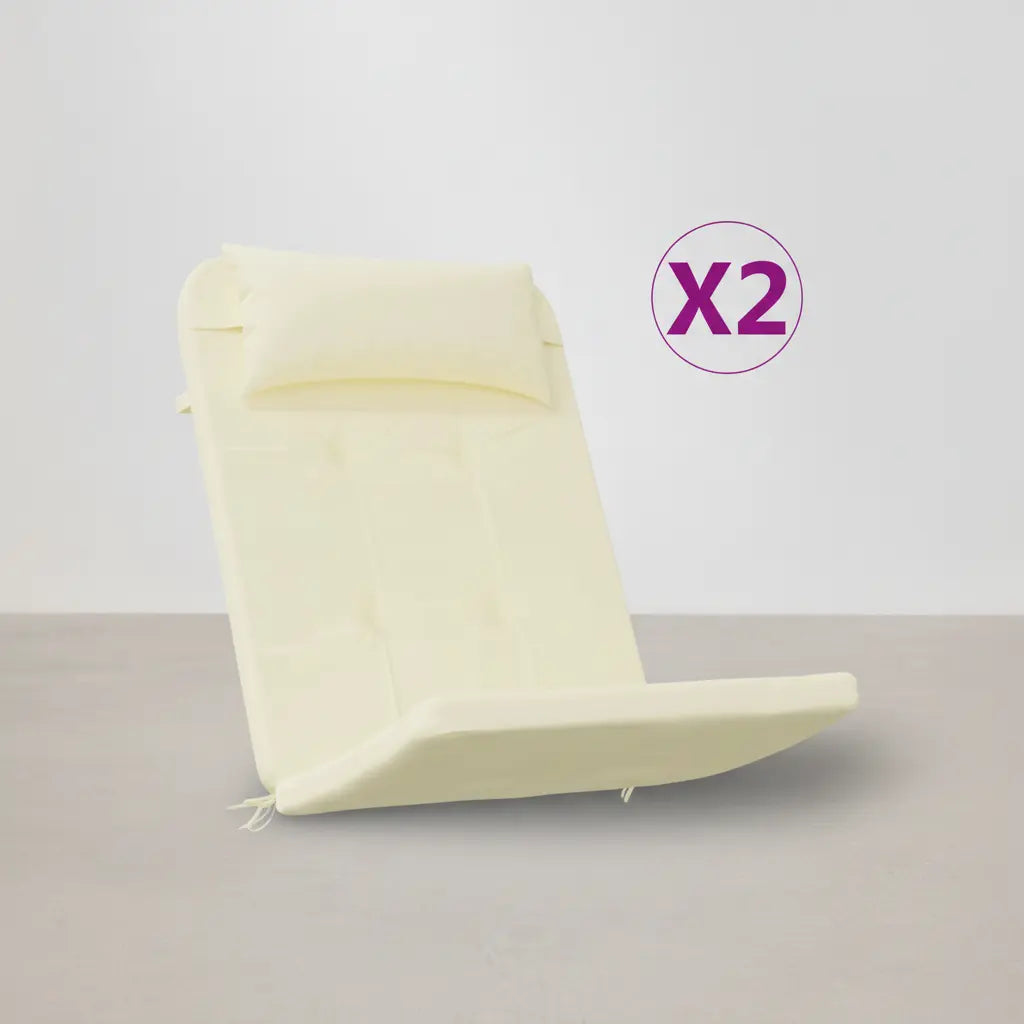 Lot de 2 coussins de chaise Adirondack en Tissu Oxford Crème vidaXL