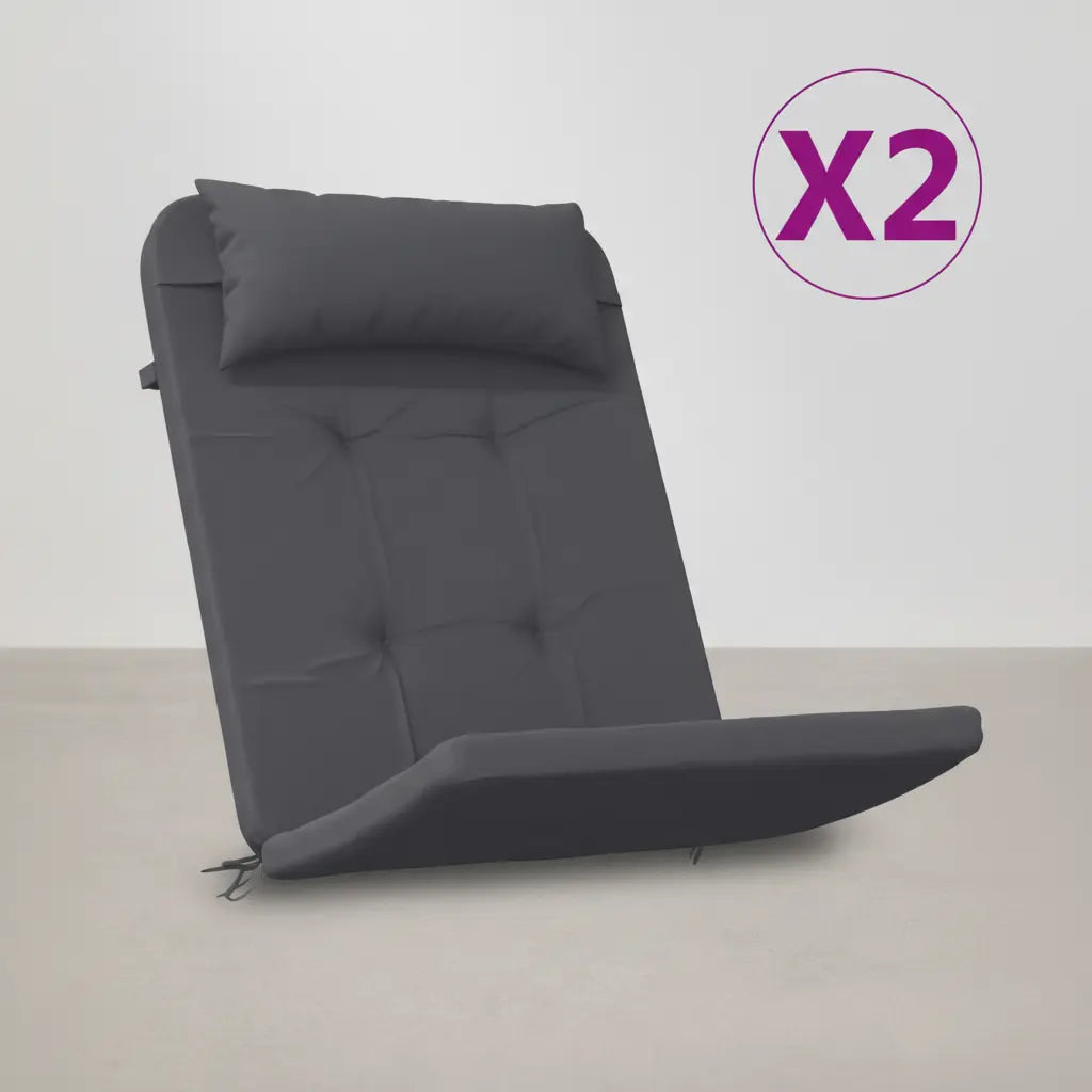 Lot de 2 coussins de chaise Adirondack en Tissu Oxford Gris anthracite - Club Adirondack photo 3