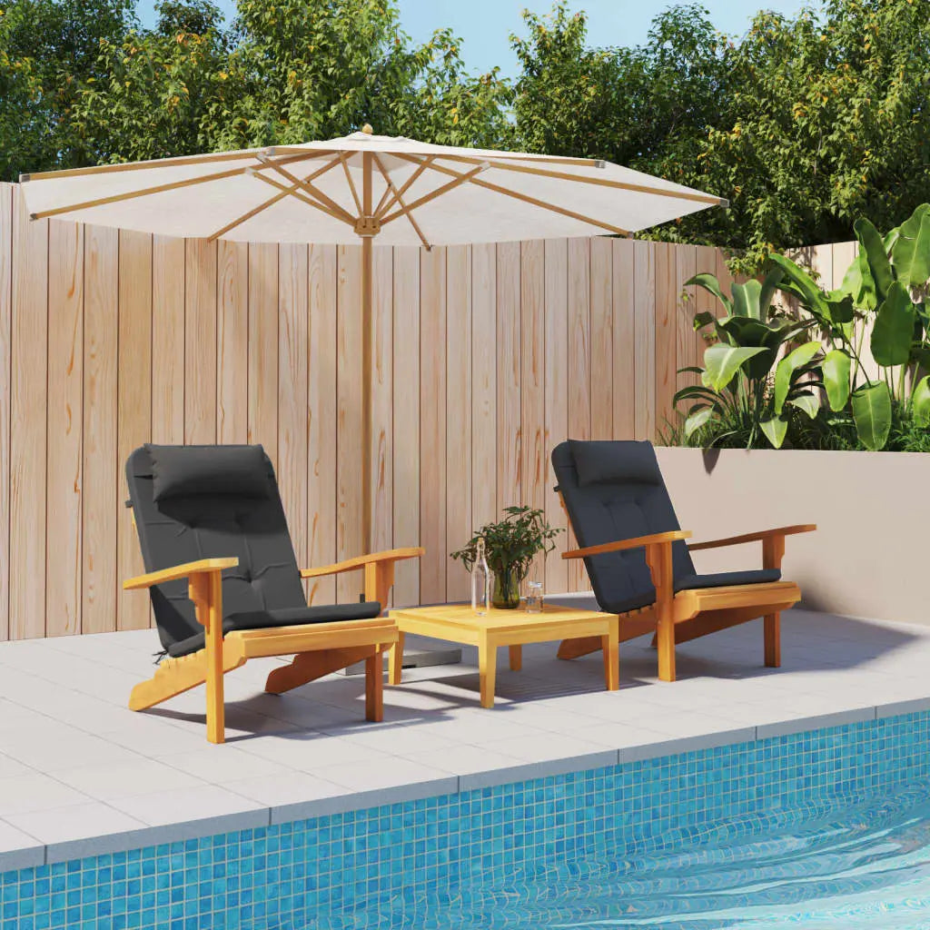 Lot de 2 coussins de chaise Adirondack en Tissu Oxford Noir - Club Adirondack photo 2