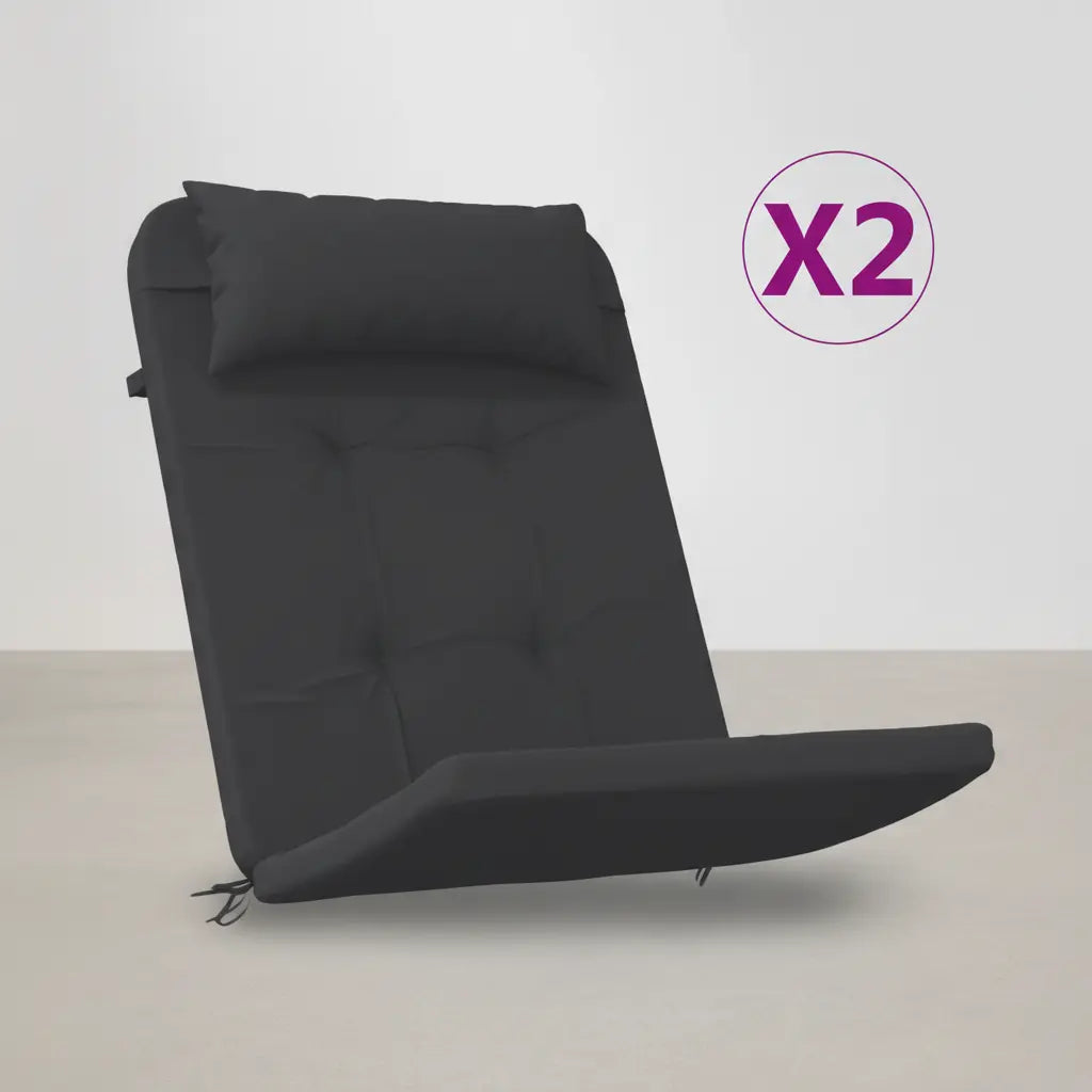 Lot de 2 coussins de chaise Adirondack en Tissu Oxford Noir - Club Adirondack photo 3
