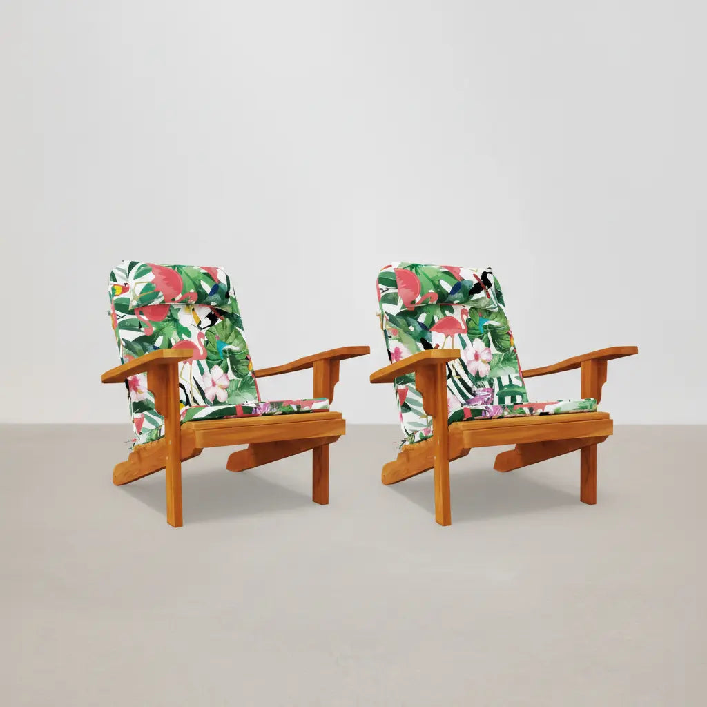 Lot de 2 coussins de chaise Adirondack en Tissu Oxford à motifs vert - Club Adirondack photo 1