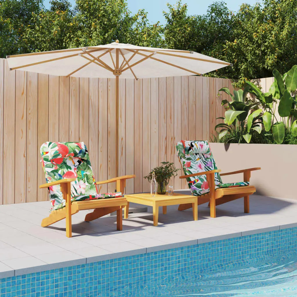 Lot de 2 coussins de chaise Adirondack en Tissu Oxford à motifs vert - Photo 1