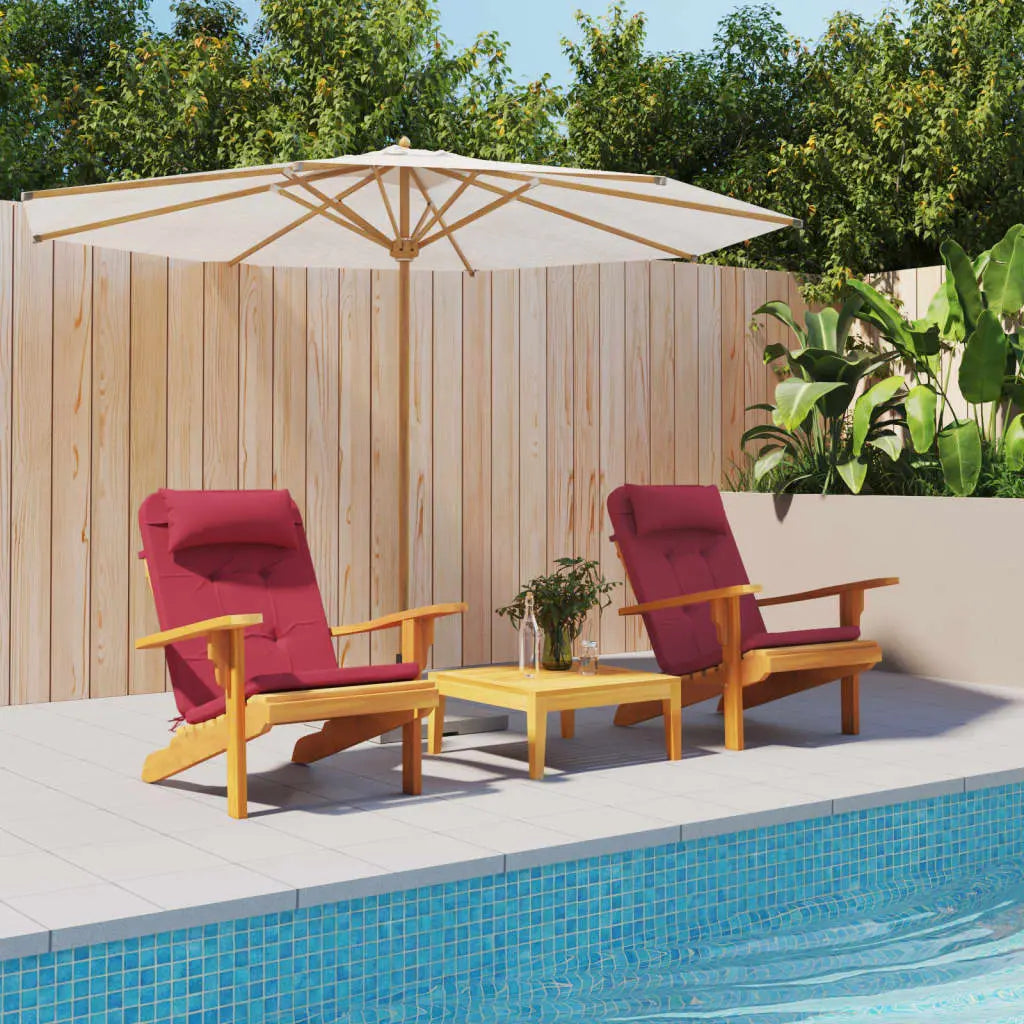 Lot de 2 coussins de chaise Adirondack en Tissu Rouge bordeaux - Club Adirondack photo 2
