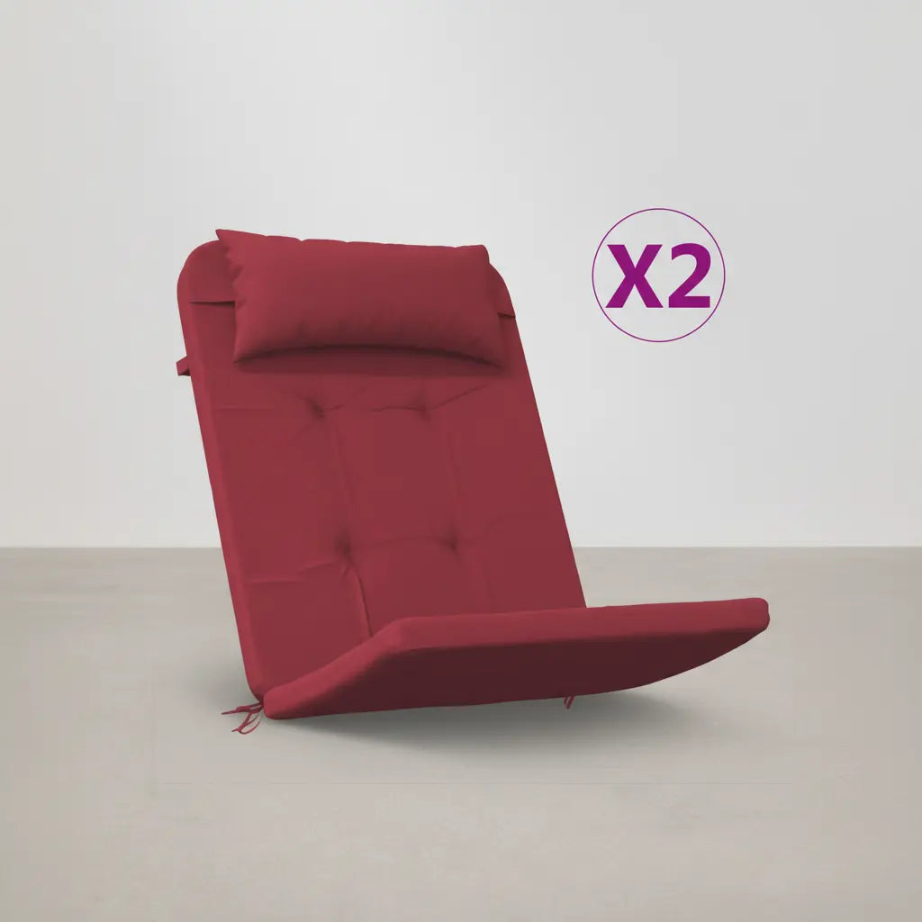 Lot de 2 coussins de chaise Adirondack en Tissu Rouge bordeaux - Club Adirondack photo 3