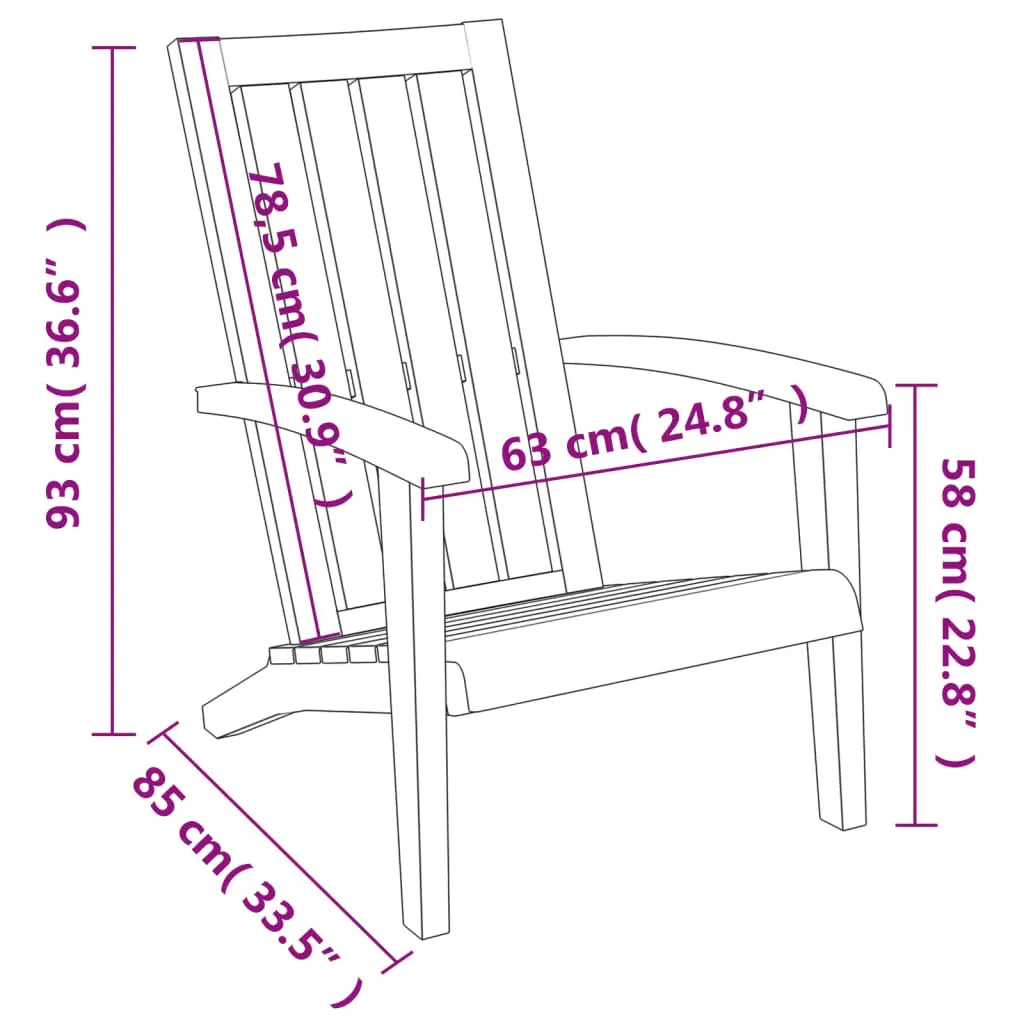 Pack 2 Chaises de jardin style Adirondack noir en plastique polypropène - Photo 9