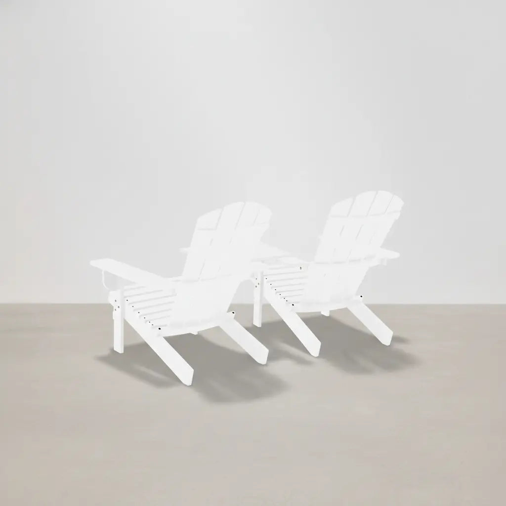 Pack 2 adirondacks en bois de sapin + tablette Blanc vidaXL
