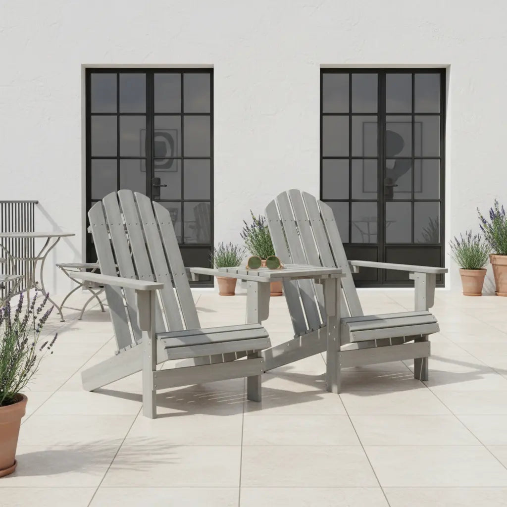 Pack 2 adirondacks en bois de sapin + tablette Gris - Club Adirondack photo 3