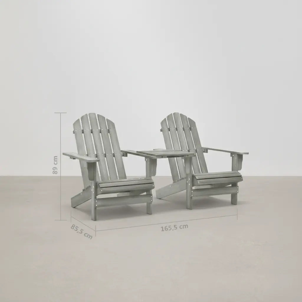 Pack 2 adirondacks en bois de sapin + tablette Gris - Club Adirondack photo 5