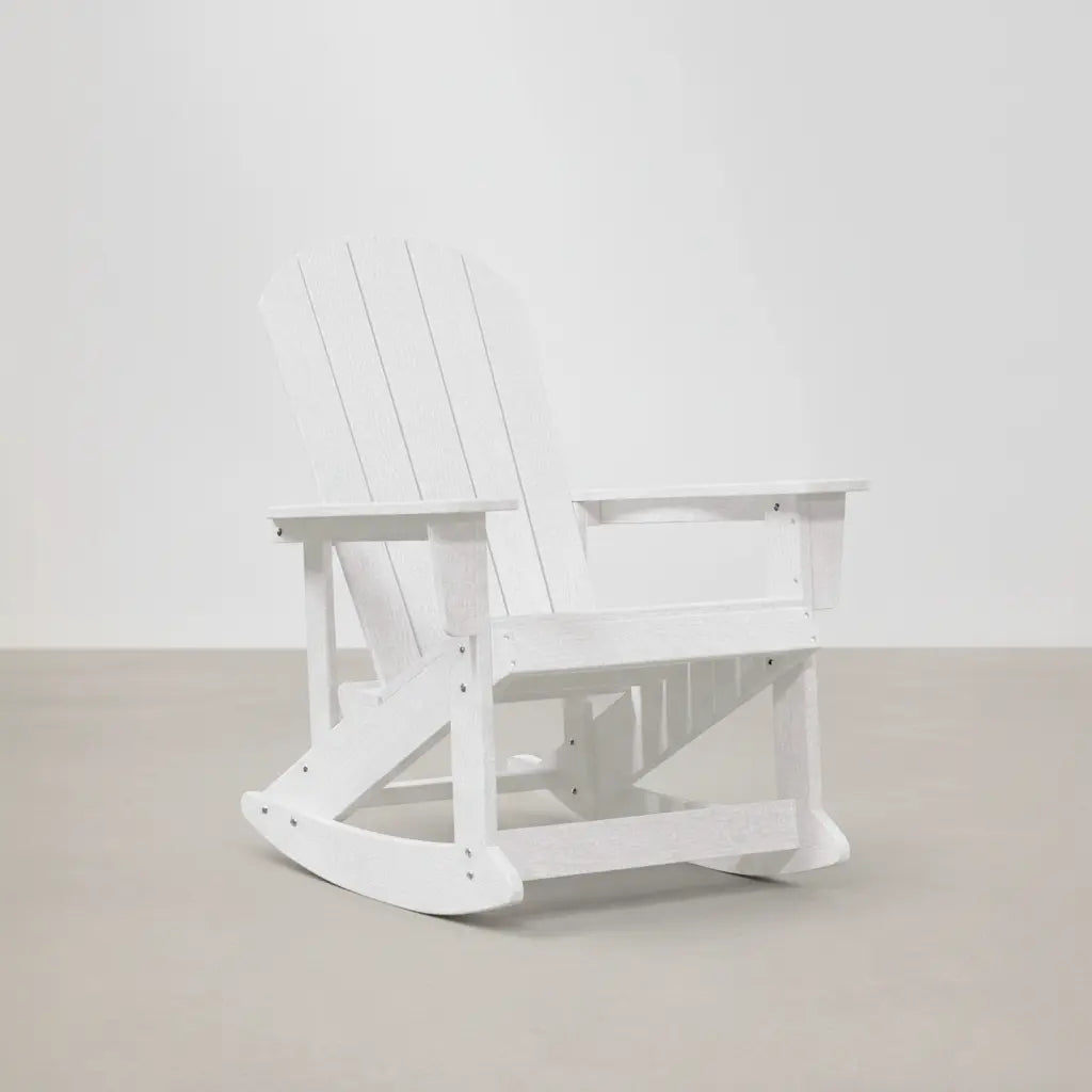 Pack 2 chaises à bascule Adirondack + table basse en résine Blanc - Club Adirondack photo 3