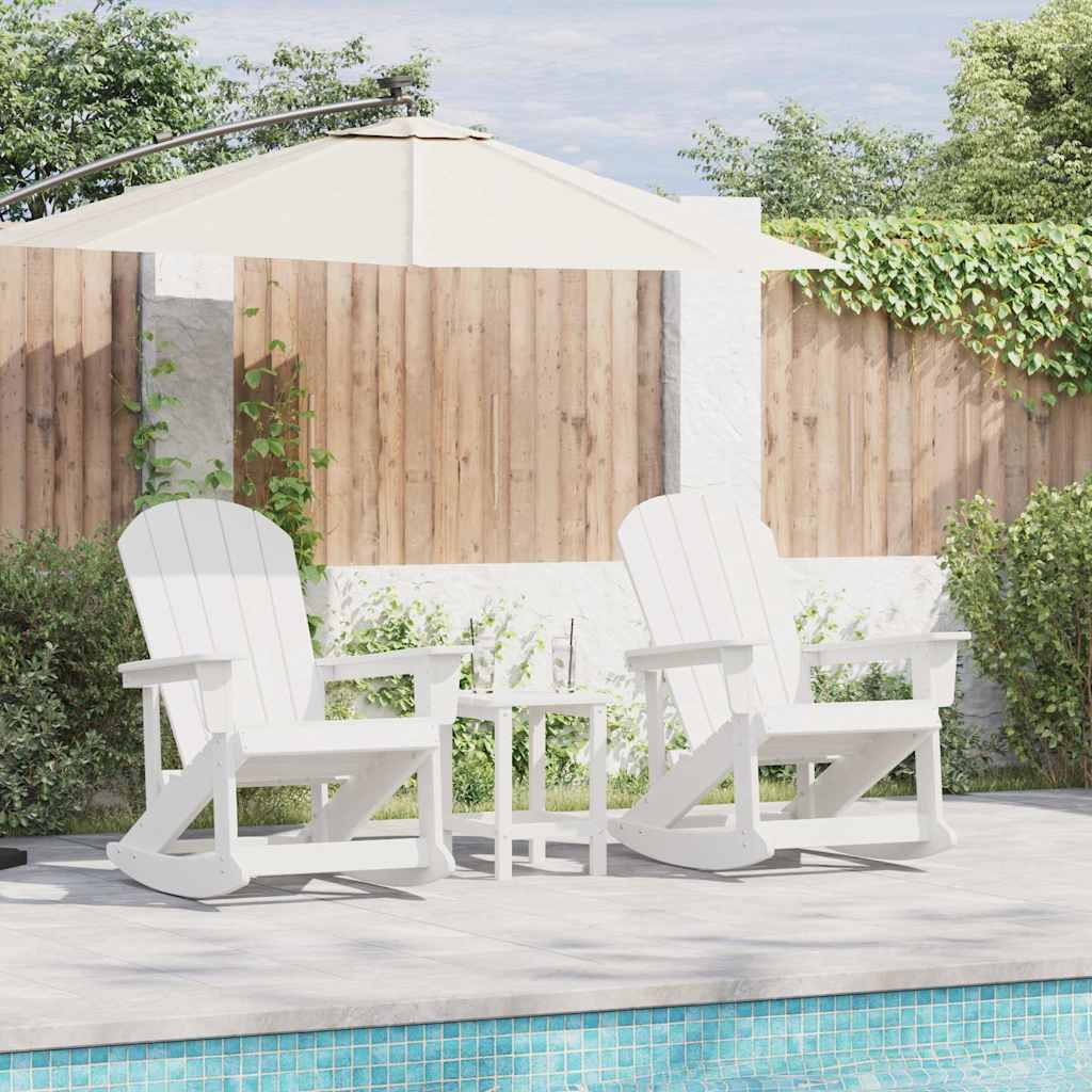 Pack 2 chaises à bascule Adirondack + table basse en résine Blanc - Club Adirondack photo 7