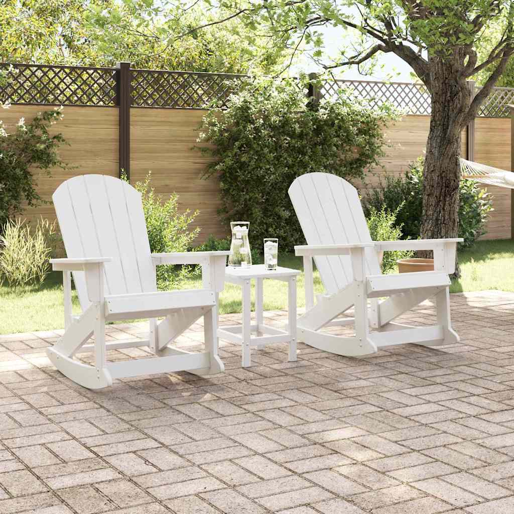Pack 2 chaises à bascule Adirondack + table basse en résine Blanc - Club Adirondack photo 8