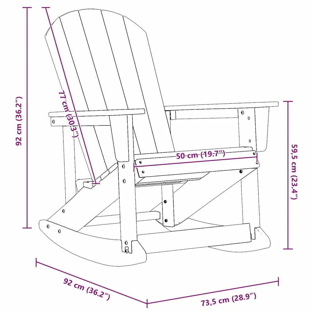Pack 2 chaises à bascule Adirondack + table basse en résine Blanc - Club Adirondack photo 10