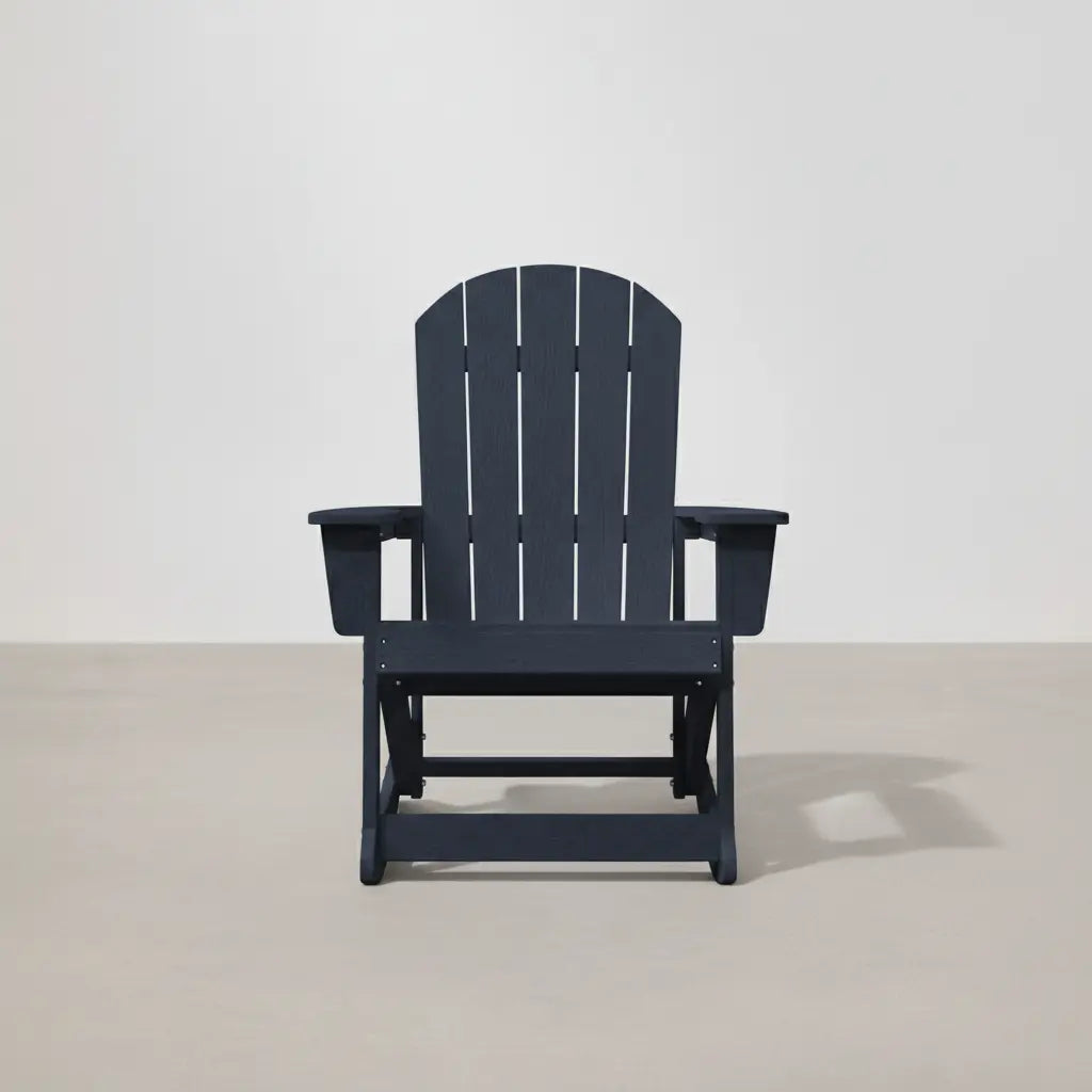 Pack 2 chaises à bascule Adirondack + table basse en résine Bleu marine - Club Adirondack photo 4
