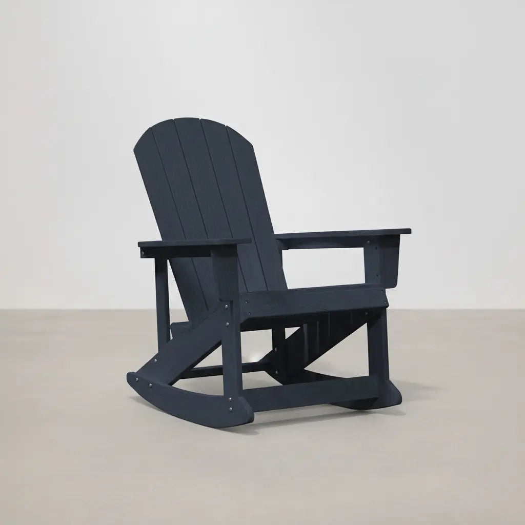Pack 2 chaises à bascule Adirondack + table basse en résine Bleu marine - Club Adirondack photo 5