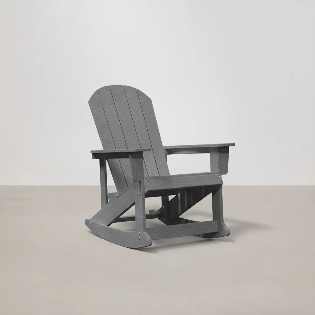 Pack 2 chaises à bascule Adirondack + table basse en résine Gris clair - Club Adirondack photo 4