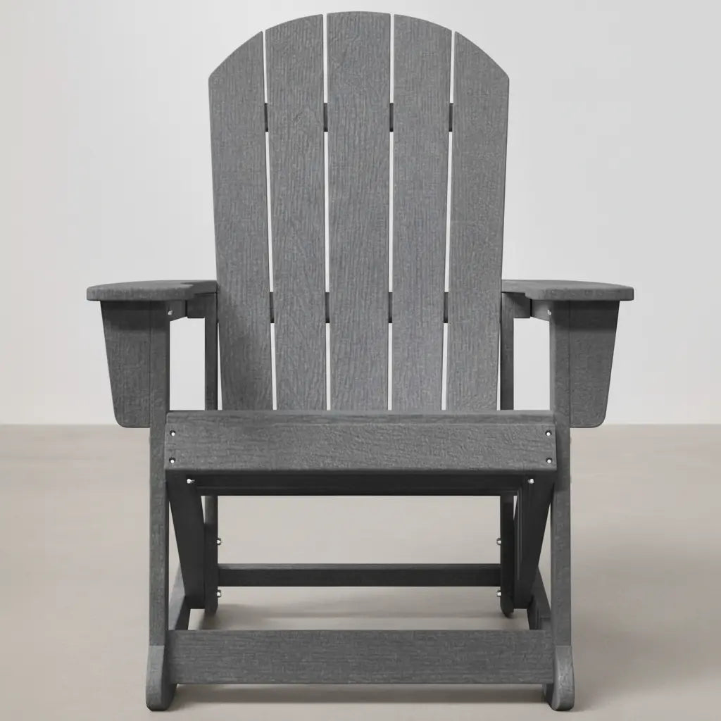 Pack 2 chaises à bascule Adirondack + table basse en résine Gris clair - Club Adirondack photo 5
