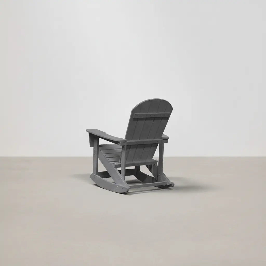 Pack 2 chaises à bascule Adirondack + table basse en résine Gris clair - Club Adirondack photo 6