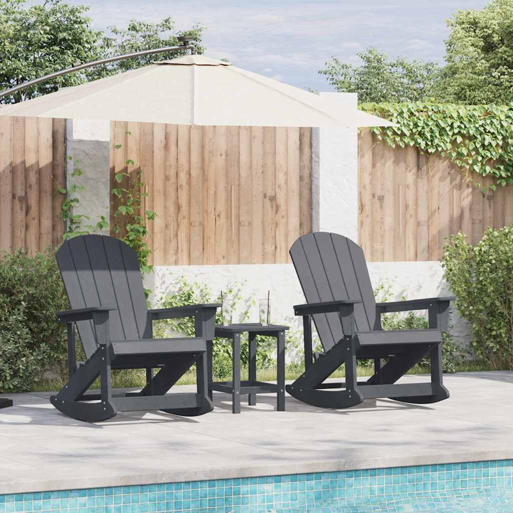 Pack 2 chaises à bascule Adirondack + table basse en résine Gris clair - Club Adirondack photo 7