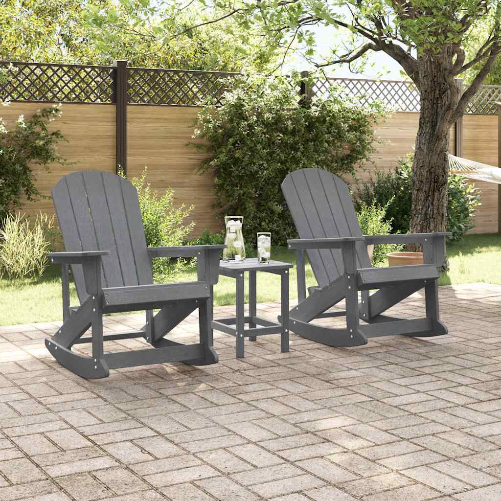 Pack 2 chaises à bascule Adirondack + table basse en résine Gris clair - Club Adirondack photo 8