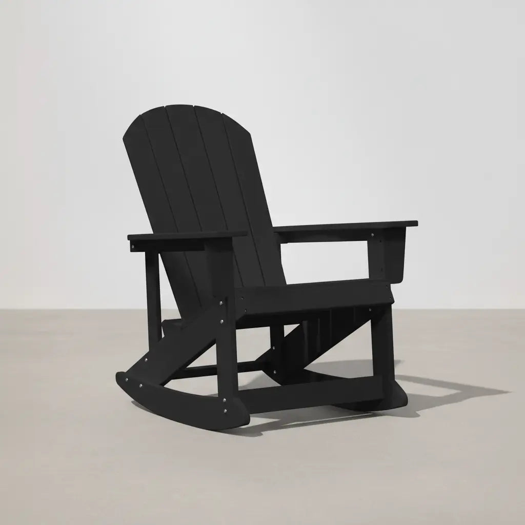 Pack 2 chaises à bascule Adirondack + table basse en résine Noir - Club Adirondack photo 4