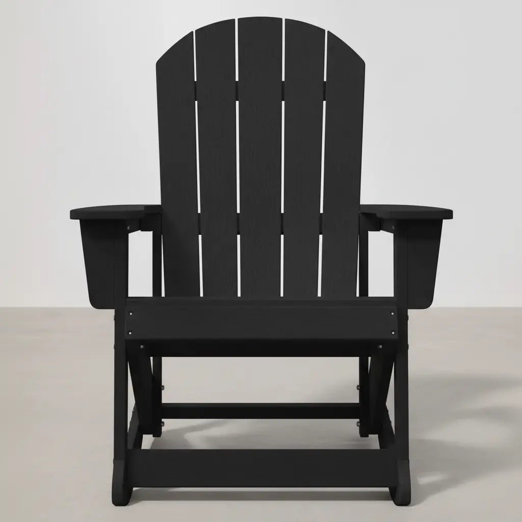 Pack 2 chaises à bascule Adirondack + table basse en résine Noir - Club Adirondack photo 5