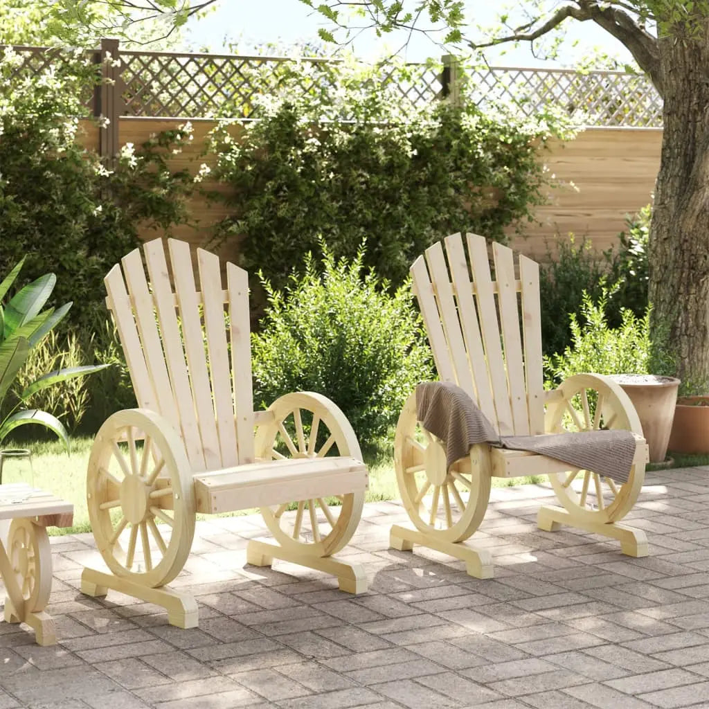 Packs 2 chaises style Adirondack en bois de sapin beige - Photo 3